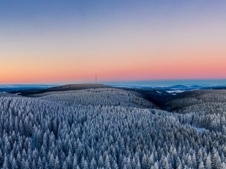 Aussicht auf den Thüringer Wald im Winter 